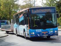 MAN Lion's City mit Fahrradanhänger der MVVG in Waren am 15.09.2019