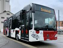 MB C2 K 6003 der TPF am 31.3.22 beim Bahnhof Düdingen.