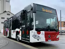 MB C2 K 6003 der TPF am 31.3.22 beim Bahnhof Düdingen.