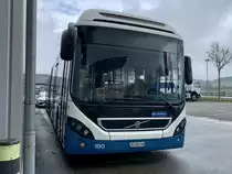 Volvo 7900 Hybrid 190 der VBZ am 31.3.22 bei Volvo in Münchenbuchsee.