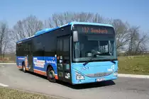 Bus Rheinland-Pfalz / Verkehrsverbund Rhein-Neckar: Iveco Crossway LE (MZ-DB 2052) der DB Regio Bus Mitte GmbH, aufgenommen im März 2022 in Sembach, einer Ortsgemeinde im Landkreis Kaiserslautern.