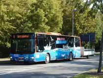 MAN Lion's City mit Fahrradanhänger der MVVG in Waren am 23.09.2019