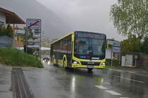 MAN New Lions City von Ledermair (SZ-403SE) überquert als Linie 501 die Ortsgrenze zwischen Thaur und Rum. Aufgenommen 25.4.2022.