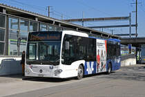 AVA Mercedes Citaro, auf der Linie 3, wartet an der Haltestelle beim Bahnhof Rothrist. Die Aufnahme stammt vom 10.03.2022.