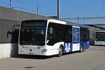AVA Mercedes Citaro wartet als Dienstfahrt an der Haltestelle beim Bahnhof Rothrist. Die Aufnahme stammt vom 10.03.2022.