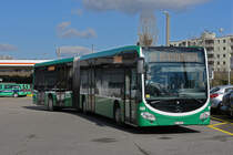 Mercedes Citaro 7007 steht als Dienstfahrt auf dem Hof der Garage Rankstrasse. Danach fährt der Bus auf der Tramersatzlinie 16. Die Aufnahme stammt vom 11.02.2022.