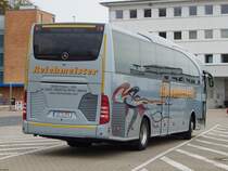 Mercedes Travego von Reichmeister aus Deutschland im Stadthafen Sassnitz am 19.10.2019