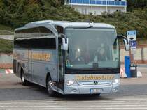 Mercedes Travego von Reichmeister aus Deutschland im Stadthafen Sassnitz am 19.10.2019