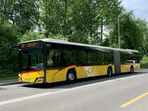 Solaris Urbino 18 Nr. 9 '11207'  BE 433 818  vom PU SteinerBus AG, Ortschwaben am 19.5.22 auf der Eymattstrasse zwischen Hinterkappellen und Bethlehem.