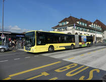 STI - MAN Lion`s City Nr.144 unterwegs vor dem SBB Bahnhof Thun am 14.05.2022