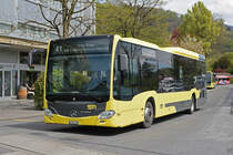 Mercedes Citaro 192, auf der Linie 41, verlässt die Haltestelle beim Bahnhof Thun. Die Aufnahme stammt vom 21.04.2022.