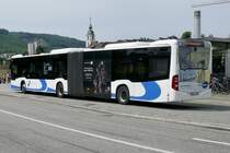 Heckansicht des MB C2 G Nr. 216 der BOGG am 22.5.22 kurz vor dem Bahnhof Olten.