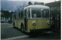 Aus dem Archiv: STI Thun Nr. 1 Berna/Gangloff Trolleybus am 17. Dezember 1997 Thun, Bahnhof (Einsatz zur Vernissage des Buches �ber die elektrische Traktion am rechten Thunerseeufer)