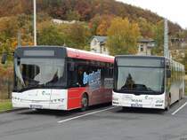 Solaris Urbino 12 und MAN Lion's City der VVR in Sassnitz am 19.10.2019