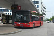 MAN Lion's City von Regionalverkehr Oberbayern (M-RV 2638) an der Haltestelle Rosenheim Bahnhof/ROB. Aufgenommen 3.6.2022.
