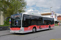 Mercedes Citaro 26, auf der Linie 25, bedient die Haltestelle beim Bahnhof Grenchen Süd. Die Aufnahme stammt vom 26.04.2022.