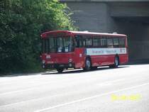 BRN O307 in Speyer. Der BRN erhlt seinen letzten ex. Bahnbus von 1987 im Originalzustand und setzt diesen nur noch zu besonderen Anlssen ein. Bis ca. 2000 fuhr der Bus jedoch noch im normalen Linieneinsatz. Hier nimmt er an der Oldtimerausfahrt nach Speyer teil. 