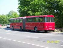 Heckansicht eines Setra SG 180. Der Bus nahm an der Oldtimerausfahrt von Sinsheim nach Speyer und dann wieder nach Sinsheim teil. Organisiert wurde das Treffen von den Technik - Museen Speyer und Sinsheim.