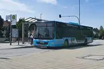MAN Lion's City von Spangler-Touristik (SOB-SP 8) als Linie 44 an der Haltestelle Audi Forum in Ingolstadt. Aufgenommen 21.6.2022.
