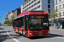 MAN Lions City 4814, auf der Linie 61 fährt durch die Odengatan. Die Aufnahme stammt vom 05.06.2022.