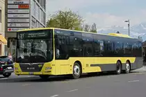 MAN Lions City 605, auf der Linie 31, verlässt die Haltestelle beim Bahnhof Thun. Die Aufnahme stammt vom 21.04.2022.