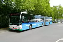 Passend zum Hafenshuttle Service der Stadtwerke Aschaffenburg Mercedes Benz Citaro 2 G Wagen 212 am 10.07.22 mit Bayernhafen Werbung