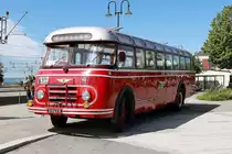 Heckpartie eines Historischen Volvos am 18. Juni 2022 am Bahnhof Hamar.