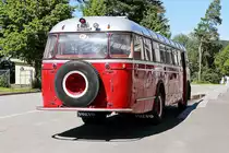 Heckpartie eines Historischen Volvos am 18. Juni 2022 am am Norwegisches Eisenbahnmuseum Hamar.