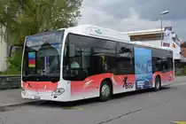 Mercedes Citaro 27, auf der Linie 21, bedient die Haltestelle beim Bahnhof Grenchen Süd. Die Aufnahme stammt vom 26.04.2022.