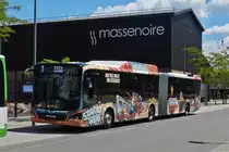 VS 8727, MAN Lions City vom Tice, an der Haltestelle in Esch Belval. 07.2022