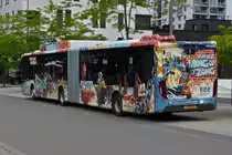 VS 8732, Heckansicht eines MAN Lions City vom Tice an der Haltestelle in Esch Belval. 07.2022