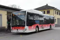 Mercedes Citaro 34, auf der Linie 22, bedient die Haltestelle beim Bahnhof Grenchen Süd. Die Aufnahme stammt vom 26.04.2022.