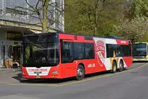 MAN Lions City 149  FC Thun  steht auf einem Abstellplatz beim Bahnhof Thun. Die Aufnahme stammt vom 21.04.2022.