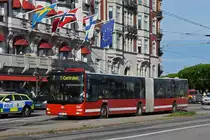 MAN Lions City 5010, auf der Tram Ersatzlinie 7, fährt zur Haltestelle Nyroplan. Die Aufnahme stammt vom 01.06.2022.