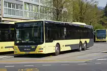 MAN Lions City 600, auf der Linie 31, wartet an der Haltestelle beim Bahnhof Thun. Die Aufnahme stammt vom 21.04.2022.