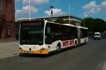 Mainzer Mobilität Mercedes Benz Citaro 2 G Wagen 945 am 16.08.22 am Höfchen in der Innenstadt