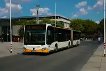 Mainzer Mobilität Mercedes Benz Citaro 2 G Wagen 918 am 16.08.22 am Höfchen in der Innenstadt