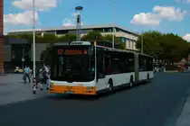 Mainzer Mobilität MAN Lions City G Wagen 760 am 16.08.22 am Höfchen in der Innenstadt