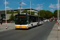 Mainzer Mobilität MAN Lions City G Wagen 771 am 16.08.22 am Höfchen in der Innenstadt