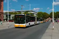 Mainzer Mobilität MAN Lions City G Wagen 752 am 16.08.22 am Höfchen in der Innenstadt