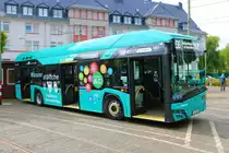 Nagelneuer ICB Solaris Urbino 12 Wasserstoff Bus am 04.09.22 am 03.09.22 beim Tag der Verkehrsgeschichte in Betriebshof Eckenheim