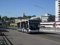 VBZ Nr. 500 (MAN New Lions City C18E) am 19.7.2022 beim Bahnhof Wollishofen