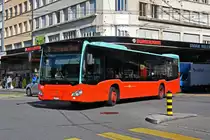 Mercedes Citaro 197, auf der Linie 5, fährt zur Haltestelle beim Bahnhof Biel. Die Aufnahme stammt vom 09.09.2022.