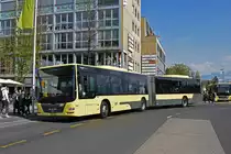 MAN Lions City 146, auf der Linie 5, verlässt die Haltestelle beim Bahnhof Thun. Die Aufnahme stammt vom 21.04.2022.