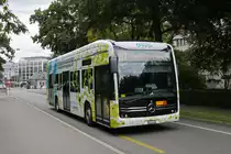 Mercedes eCitaro 1002, auf der Linie 37, fährt durch die St. Alban Anlage. Die Aufnahme stammt vom 07.09.2022.