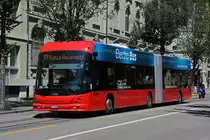 Hess Elektrobus 205, auf der Linie 17, fährt durch die Bundesgasse. Die Aufnahme stammt vom 08.07.2022.