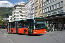 Mercedes Citaro 181, auf der Linie 6, verlässt die Haltestelle beim Bahnhof Biel. Die Aufnahme stammt vom 09.09.2022.