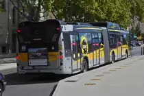 Heckansicht eines Scania Citywide LE HSL mit Naturgasantrieb, im Stadtverkehr von Grenoble im Einsatz. 17.09.2022