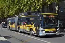 Scania Citywide LE HSL, Naturgasantrieb, im Stadtverkehr von Grenoble im Einsatz. 17.09.2022