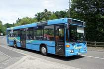 Bus Rheinland-Pfalz: Mercedes-Benz O 405 NÜ (BIR-WR 46) vom Omnibusbetrieb Westrich Reisen GmbH, aufgenommen im Juli 2022 in Herrstein, einer Ortsgemeinde im Landkreis Birkenfeld.